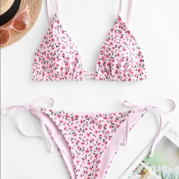 Other - Pink floral reversible bikini 2/25